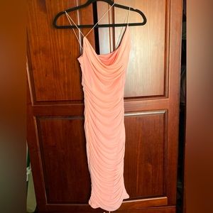 Oh Polly Blush Pink Strappy Ruched Dress Size 6